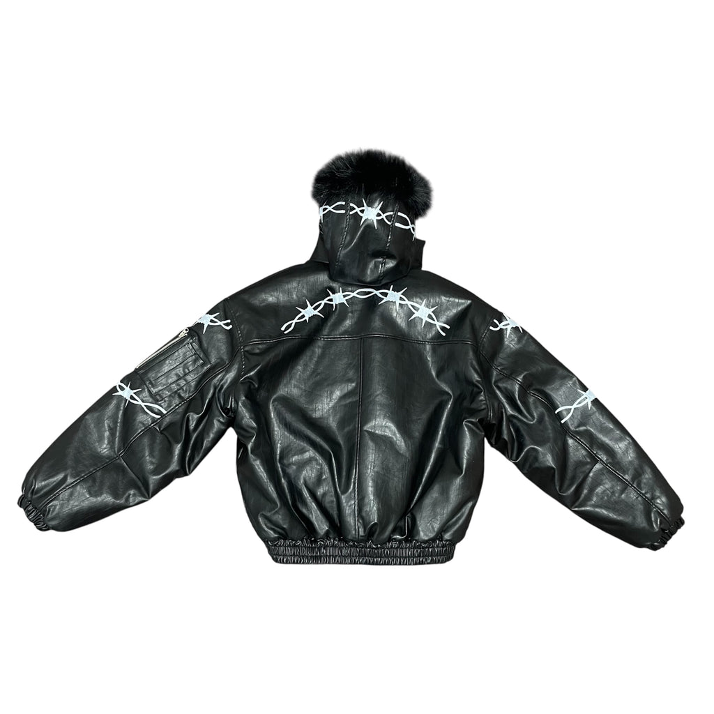 Fur Leather Bomber Jacket