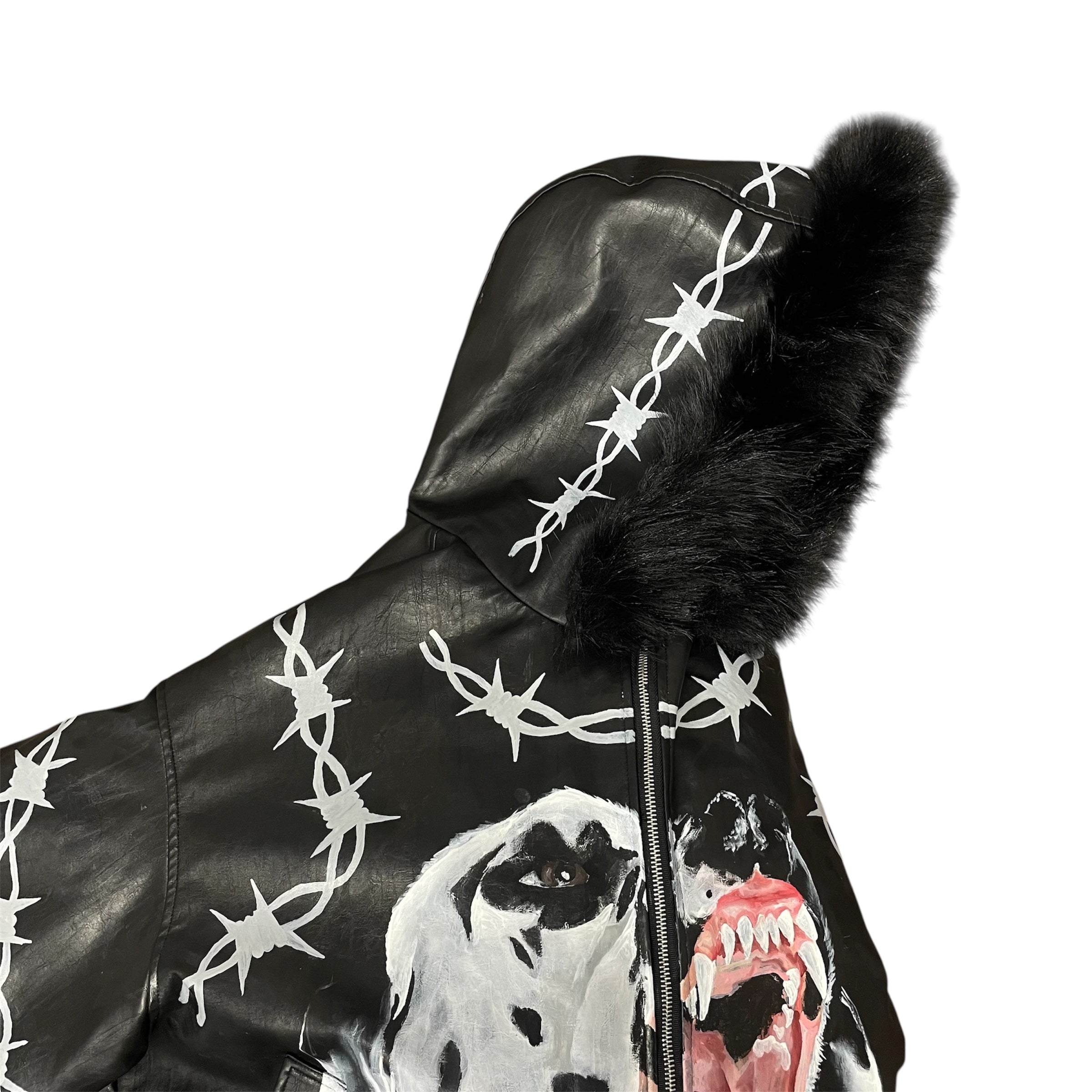 Fur Leather Bomber Jacket